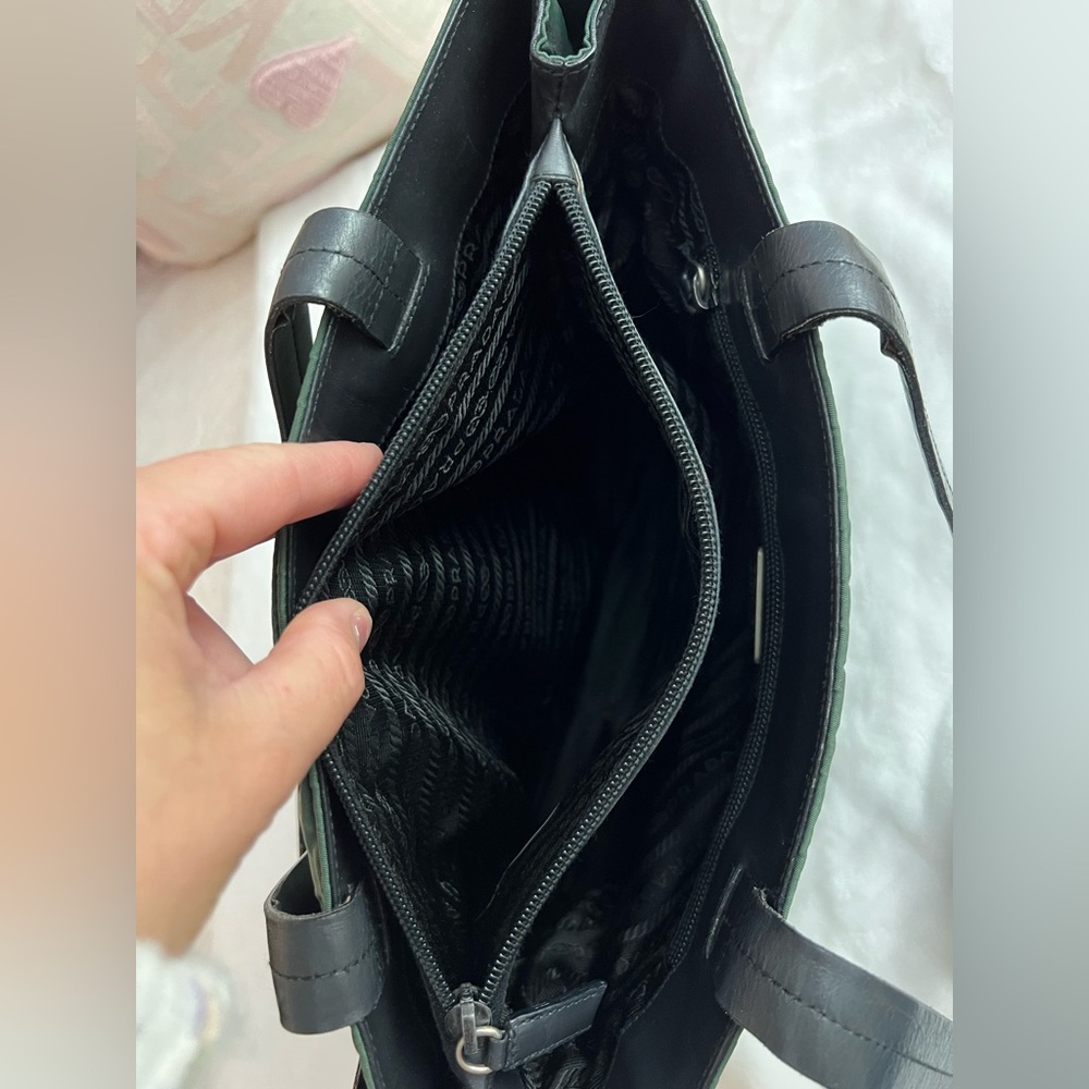 Prada Forest Green Canvas Bag - Picture 6 of 11